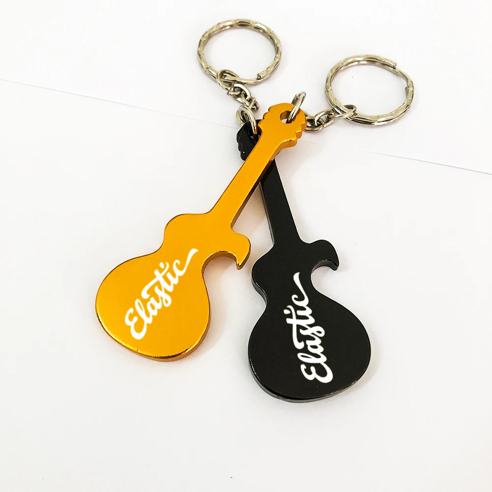 Promotional Gifts Custom Logo Guitar Shaped Keychains Metal Bottle Openers Personalised Key Rings Beer Bottle Openers 100 Pieces - Image 4