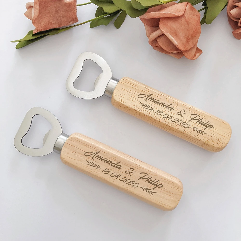 Wedding Souvenirs Personalized Wooden Bottle Opener with Box Wedding Gifts for Guests Customized Party Favor with Packaging Box - Image 3
