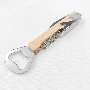Stainless Steel Wooden Bottle Openers Multifunctional Wood Handle Wine Opener Corkscrew Bar Tool Waiters Beer Wine Bottle Opener