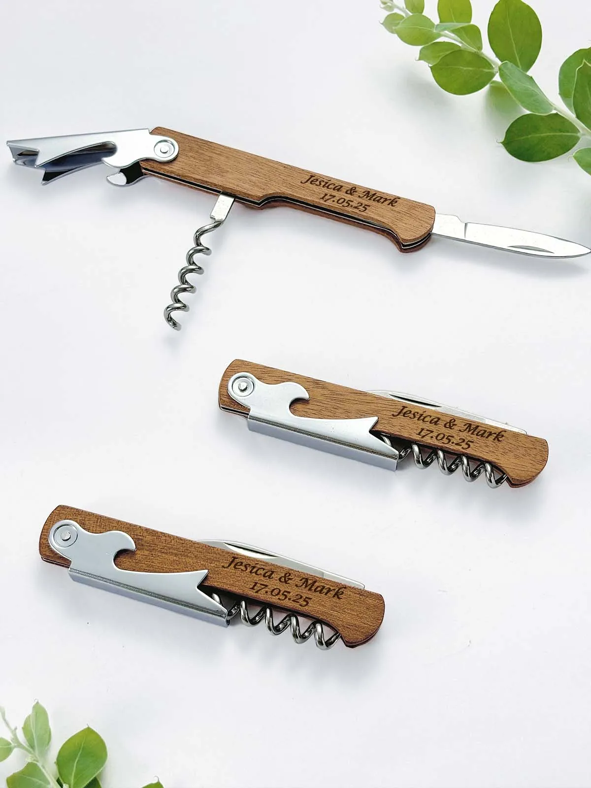 Wedding Souvenirs Personalized Wine Opener with Box Custom Engraved Wooden Corkscrew Party Favors Gifts for Guests - Image 3