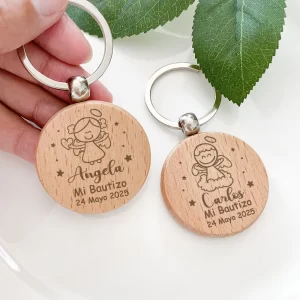 Personalized Wooden Keychains Baby Baptism Party Favors Christening Gifts for Guests Baptism Souvenirs Customized Key Chains