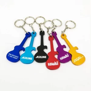 Customizable Business Promotional Gifts Personalised Key Ring Bottle Openers Guitar Shaped Keychains Custom Giveaways 50 Pieces
