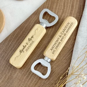 Personalized Wedding Party Favors Wedding Souvenirs Custom Wooden Bottle Openers Wedding Gifts for Guests Party Supplies