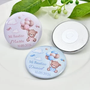 Baptism Souvenirs Personalized Fridge Magnets Pink Blue Bear with Balloons Baby Shower 1st Birthday Party Favors