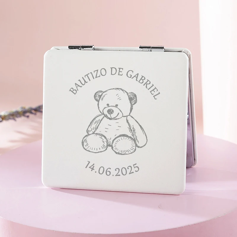 Baptism Souvenirs Personalized Compact Makeup Mirrors Baby Shower Party Favors Christening Guest Gifts - Image 4