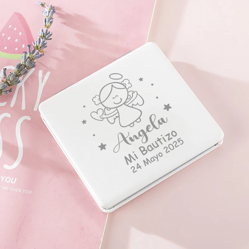 Baptism Souvenirs Personalized Compact Makeup Mirrors Baby Shower Party Favors Christening Guest Gifts