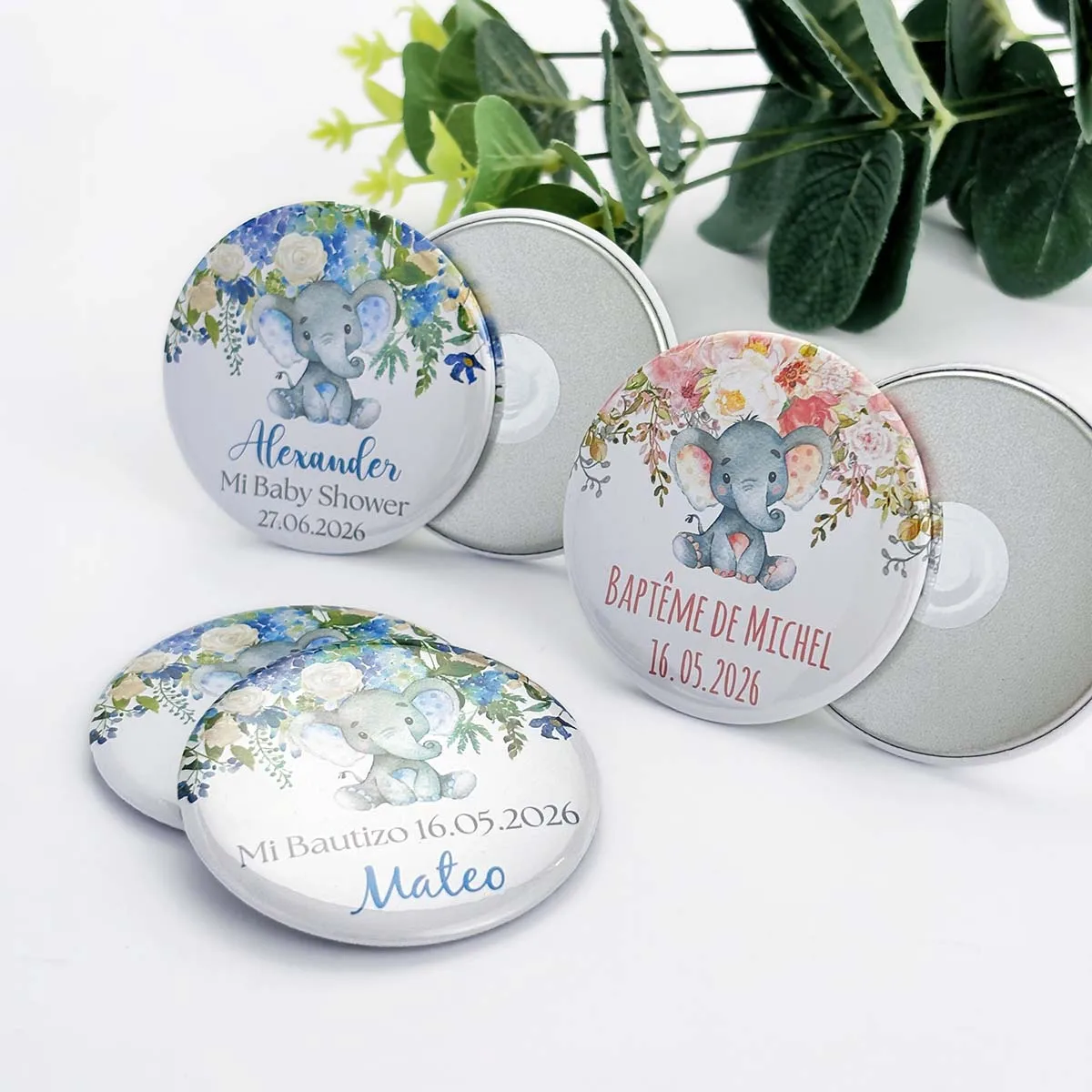 Baptism Souvenirs Baby Shower Party Favors Personalized Baby Elephant Fridge Magnets Girl Boy First Birthday Gifts for Guests - Image 2
