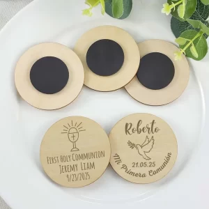 Communion Gifts for Guests Comunion Recuerdos Personalized Magnets Communion Favors Customized Wooden Fridge Magnets