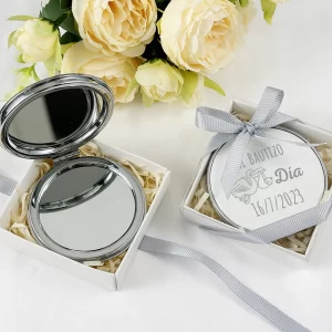 Baptism Favors for Guests Personalized Compact Mirror with Box Baptism Souvenirs Christening Guest Gifts Custom Pocket Mirrors