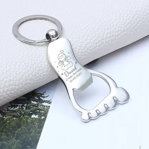 Baptism Favors Baby Shower Souvenirs Personalized Foot Shaped Bottle Opener Keychains Christening Gifts for Guests