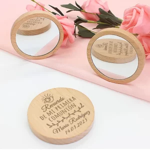 Personalized Communion Favors Custom Wooden Pocket Mirrors Communion Gifts for Guests
