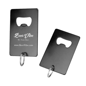 Custom Logo Metal Aluminium Business Card with Bottle Opener Laser Engrave Logo Credit Card Sized Black Beer Bottle Openers