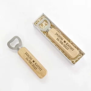 Wedding Souvenirs for Guests Personalized Bottle Opener with Box Wedding Gifts Party Favors Custom Logo Wooden Bottle Openers