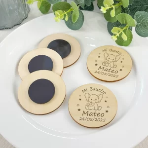 Baptism Souvenirs Christening Gifts for Guests Personalized Magnets Baptism Favors Customized Wooden Fridge Magnets