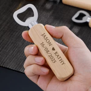 Wedding Souvenirs Party Favors Customized Wooden Bottle Openers Personalized Wedding Gifts for Guests