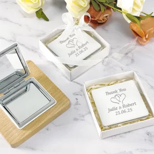 Custom Pocket Mirrors Wedding Favors for Guests Personalized Compact Mirror with Box Wedding Souvenirs