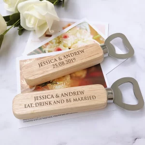 Wedding Gifts for Guests Wedding Souvenirs Personalized Party Favors Custom Engraved Wooden Bottle Openers Wedding Supplies