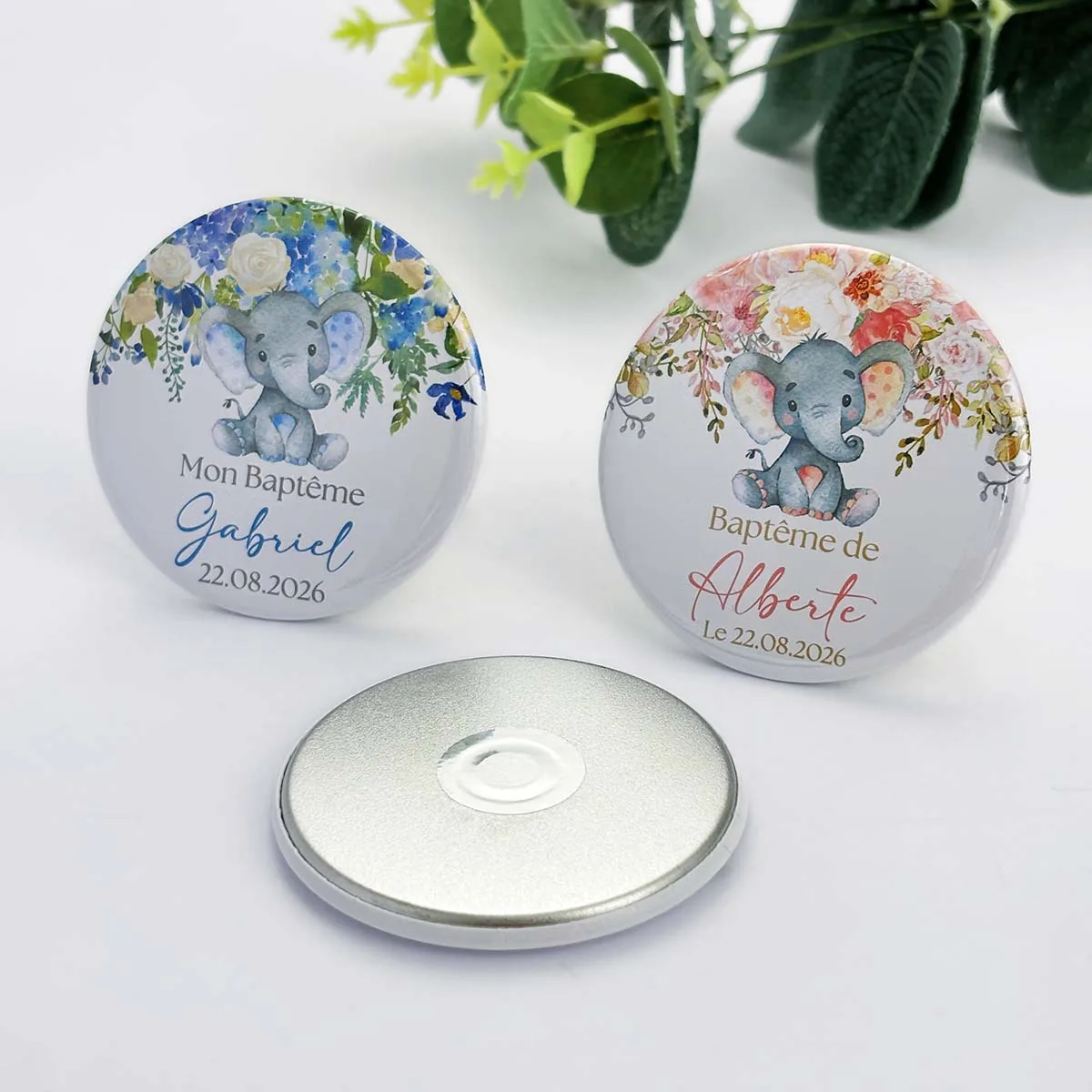 Baptism Souvenirs Baby Shower Party Favors Personalized Baby Elephant Fridge Magnets Girl Boy First Birthday Gifts for Guests