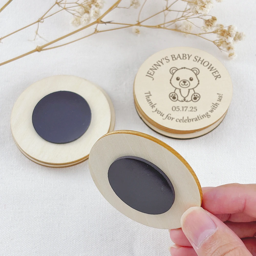 Baby Shower Favors Personalized Elephant Giraffe Wooden Magnets Custom Safari Animal Birthday Souvenirs Baptism Gifts for Guests - Image 4