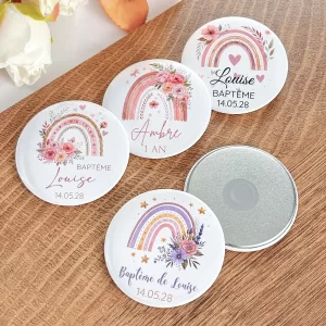 Boho Rainbow Girl Baptism Favors Birthday Souvenirs Personalized Fridge Magnets First Birthday Gifts for Guests